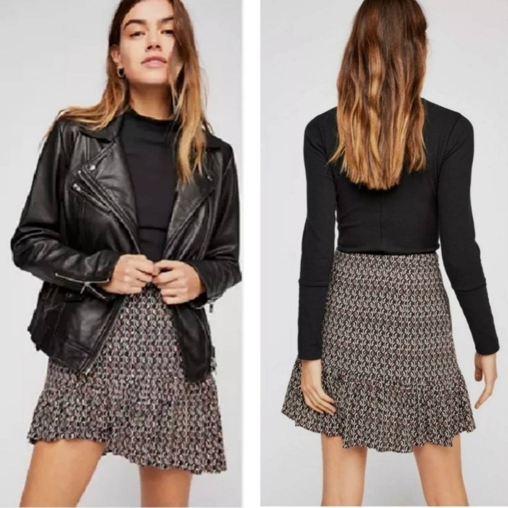Free People Nadia Geometric Print Skirt size 6 - Picture 2 of 6